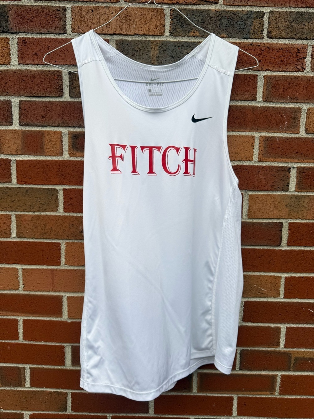 Nike Dri-FIT Fitch Falcons White Sleeveless Athletic Running Tank Top Size Large